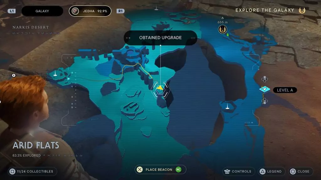 The location of an Essence Crystal in Arid Flats.