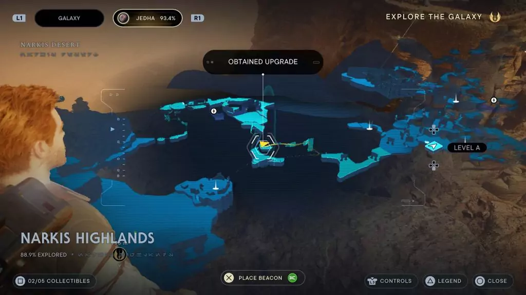 The location of an Essence Crystal in Narkis Highlands.