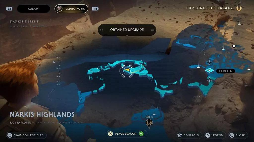 The location of an Essence Crystal in Narkis Highlands.