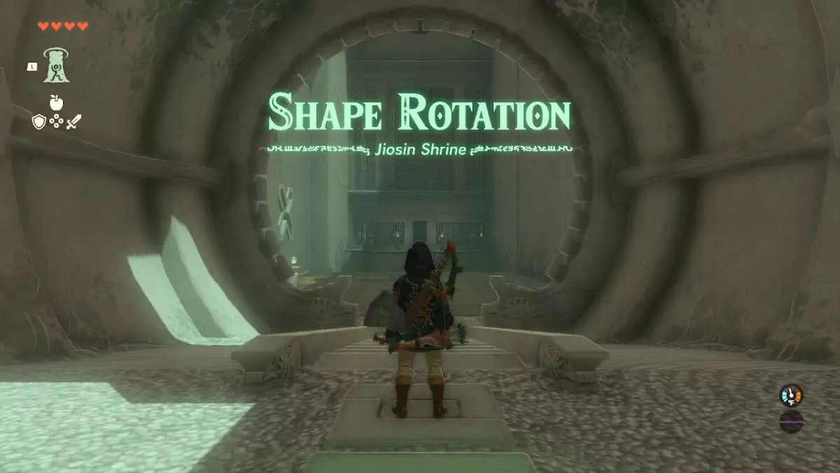 Jiosin Shrine Shape Rotation trials in Tears of the Kingdom.