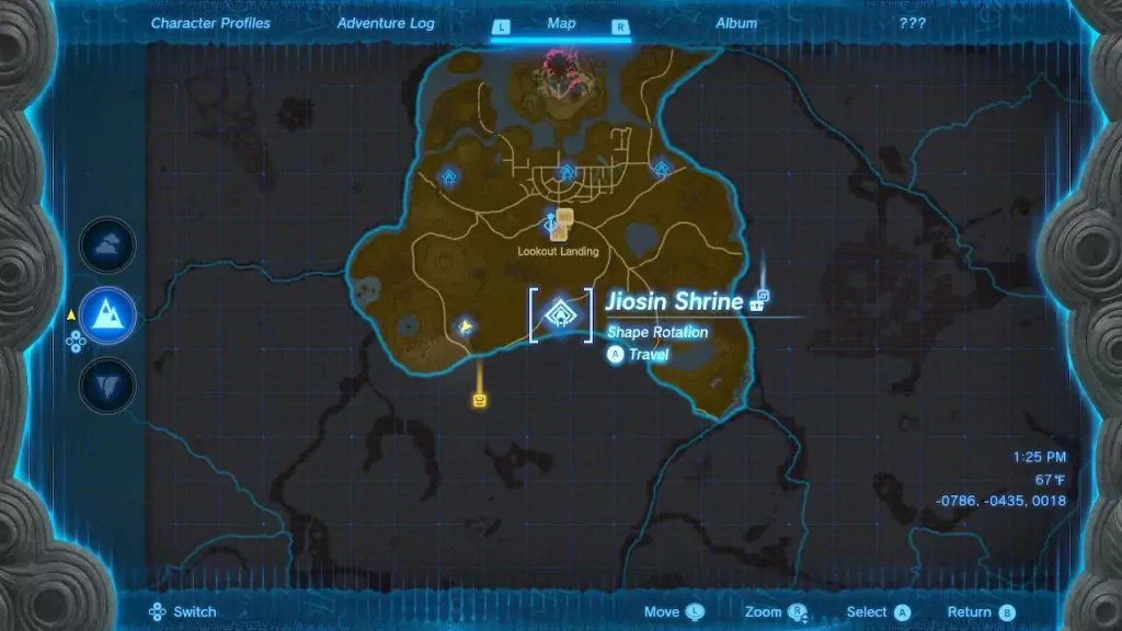 Jiosin Shrine location in Tears of the Kingdom.