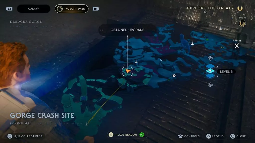 The location of an Essence Crystal in the Gorge Crash Site.