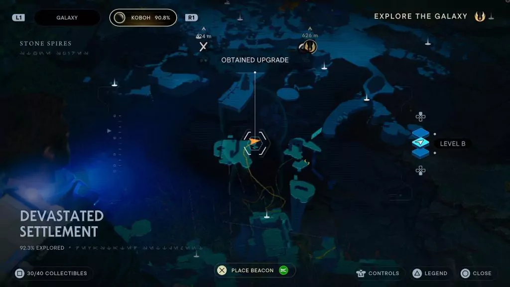 The location of an Essence Crystal in Devastated Settlement.