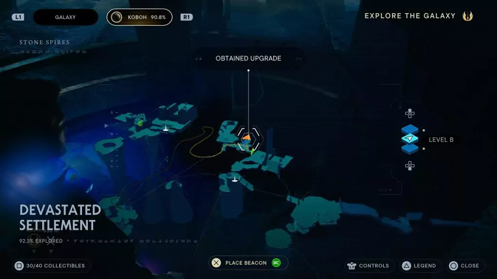 The location of an Essence Crystal in the Devastated Settlement.