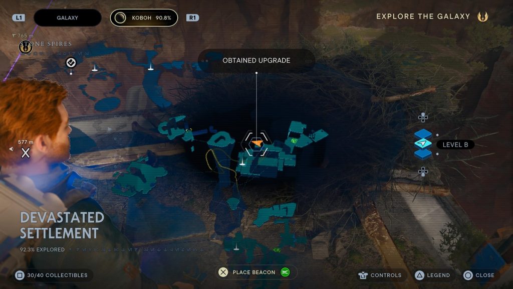 The location of an Essence Crystal in the Devastated Settlement.