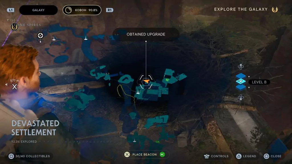 The location of an Essence Crystal in the Devastated Settlement.