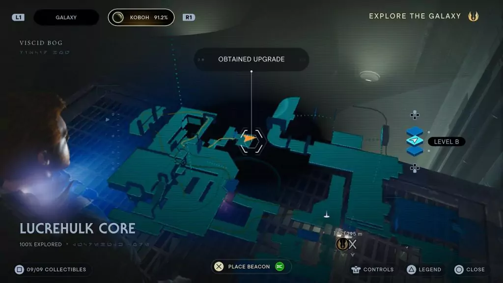 The location of an Essence Crystal in the Lucrehulk Core.
