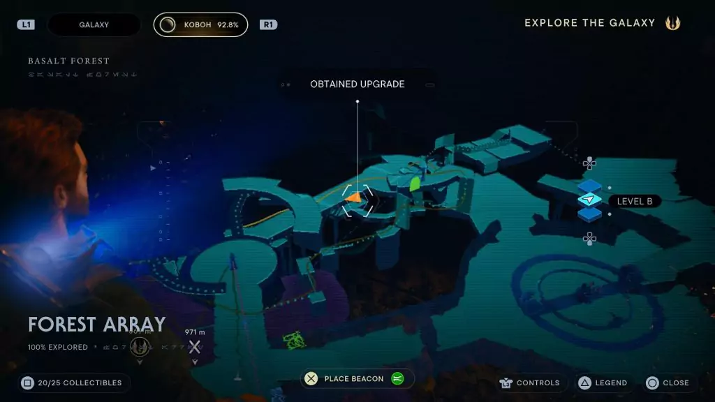 The location of an Essence Crystal in Forest Array.