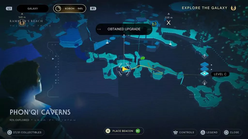 The location of an Essence Crystal in the Phon'qi Caverns.