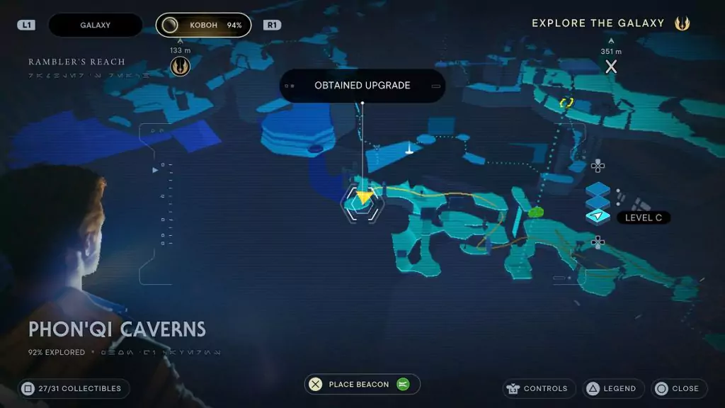 The location of an Essence Crystal in the Phon'qi Caverns.