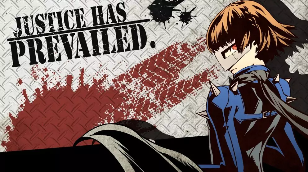 Makoto's victory screen in Persona 5 Royal.