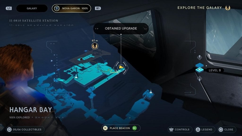 The location of an Essence Crystal in the Hangar Bay.