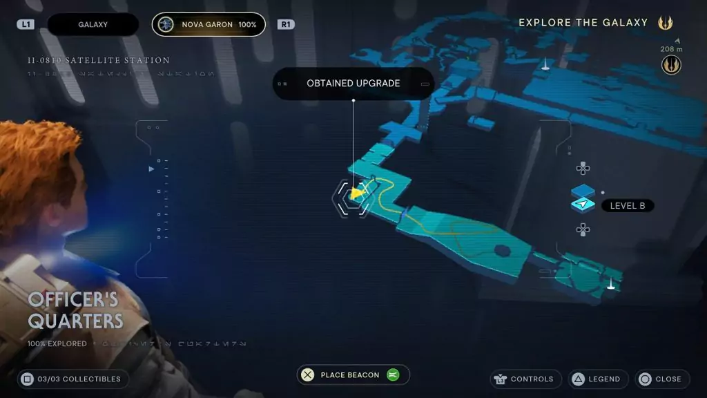The location of an Essence Crystal in the Officer's Quarters.