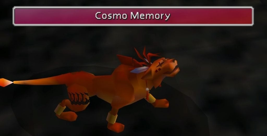 Red XIII howling during his final Limit Break, Cosmo Memory, in Final Fantasy VII.