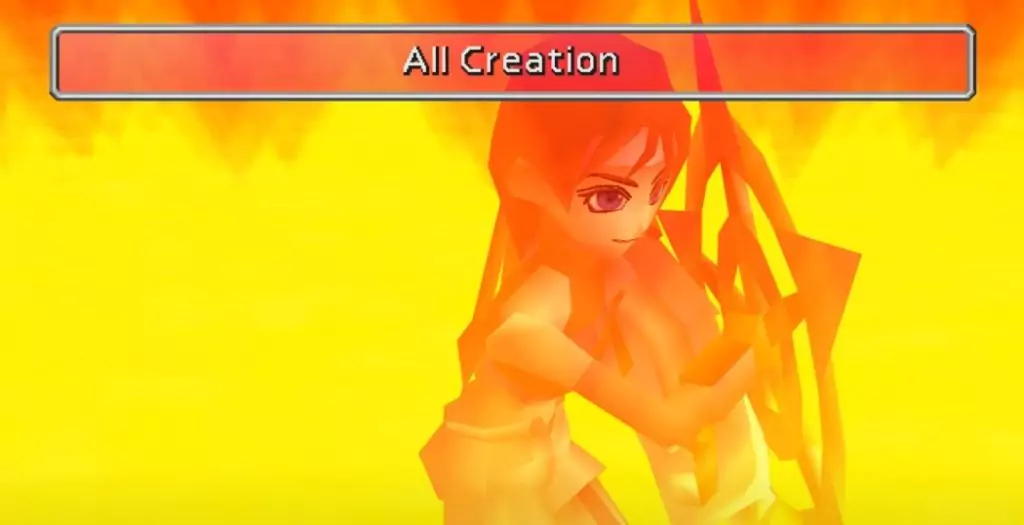 Yuffie performing her final Limit Break in Final Fantasy VII.