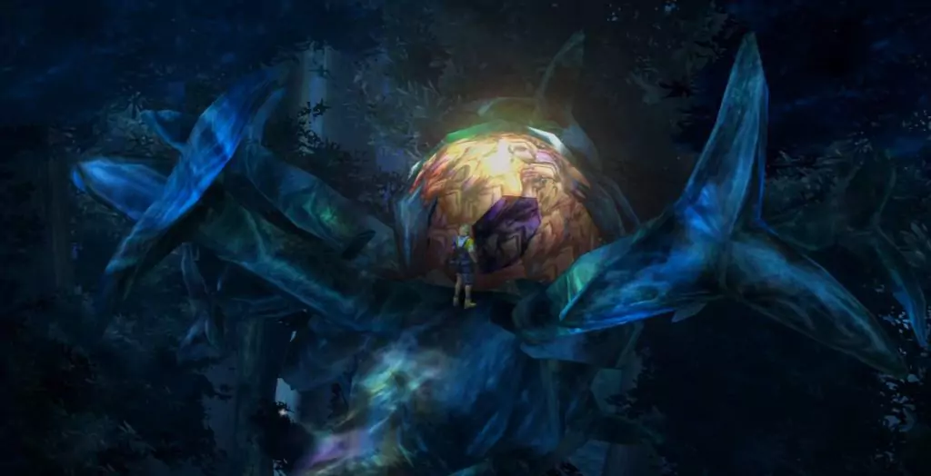 The altar in Macalania Woods in Final Fantasy X.