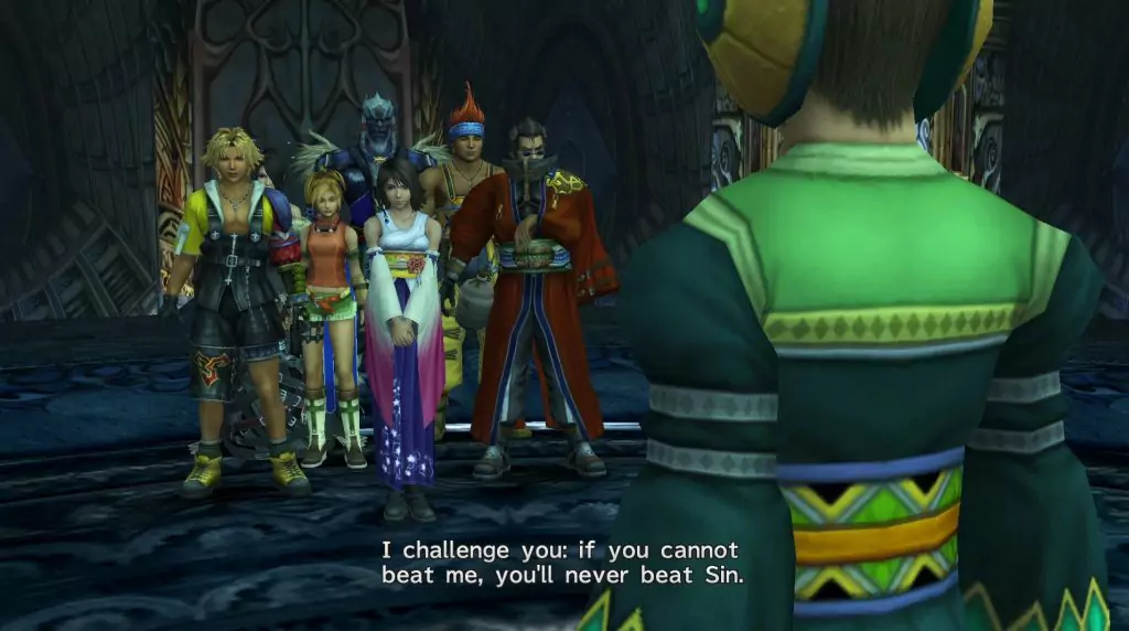 The summoner Belgemine in Remiem Temple in Final Fantasy X.