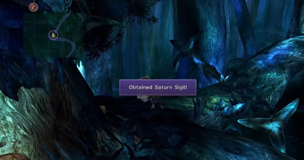 The location of the Saturn Sigil after finishing the butterfly minigame in Final Fantasy X.