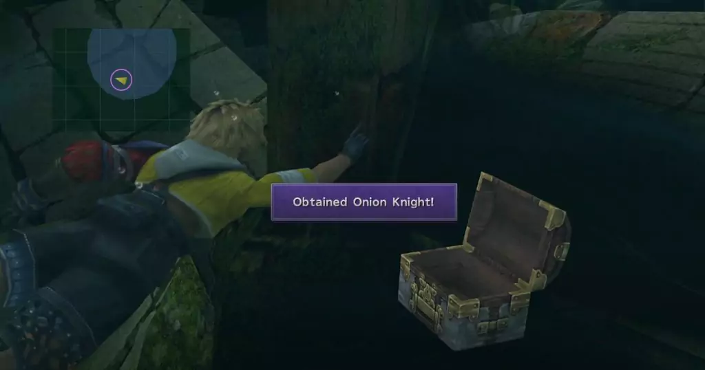 The location of the Onion Knight weapon in Final Fantasy X.