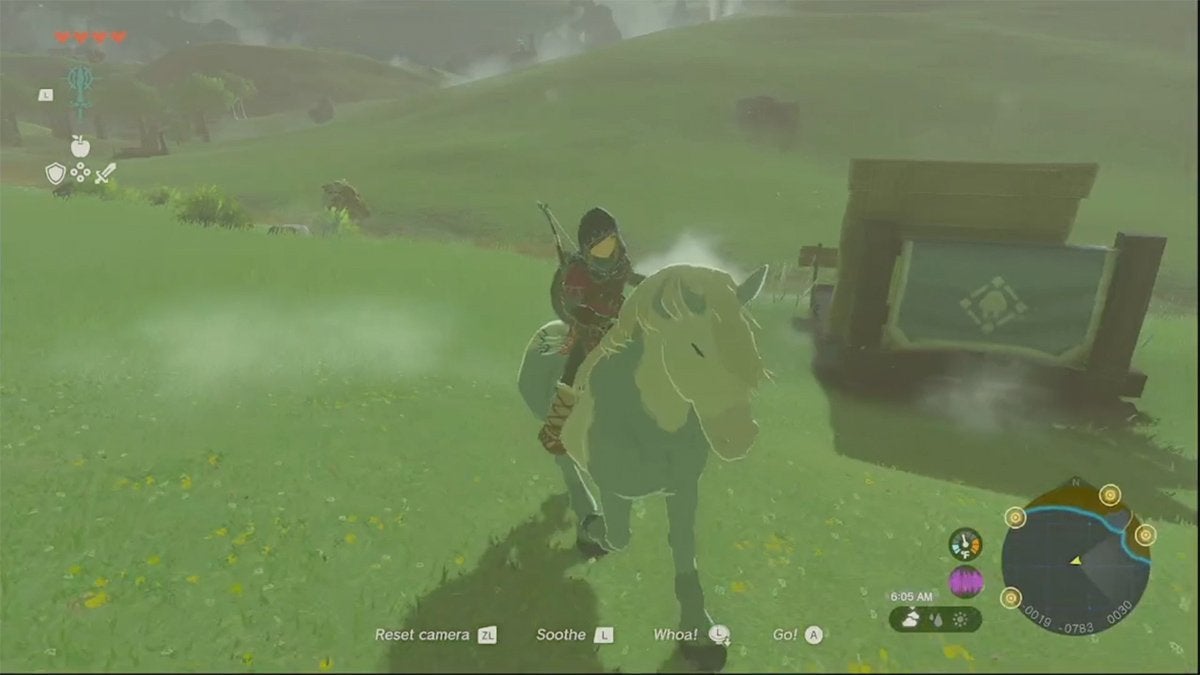 Link riding a horse in The Legend of Zelda: Tears of the Kingdom.