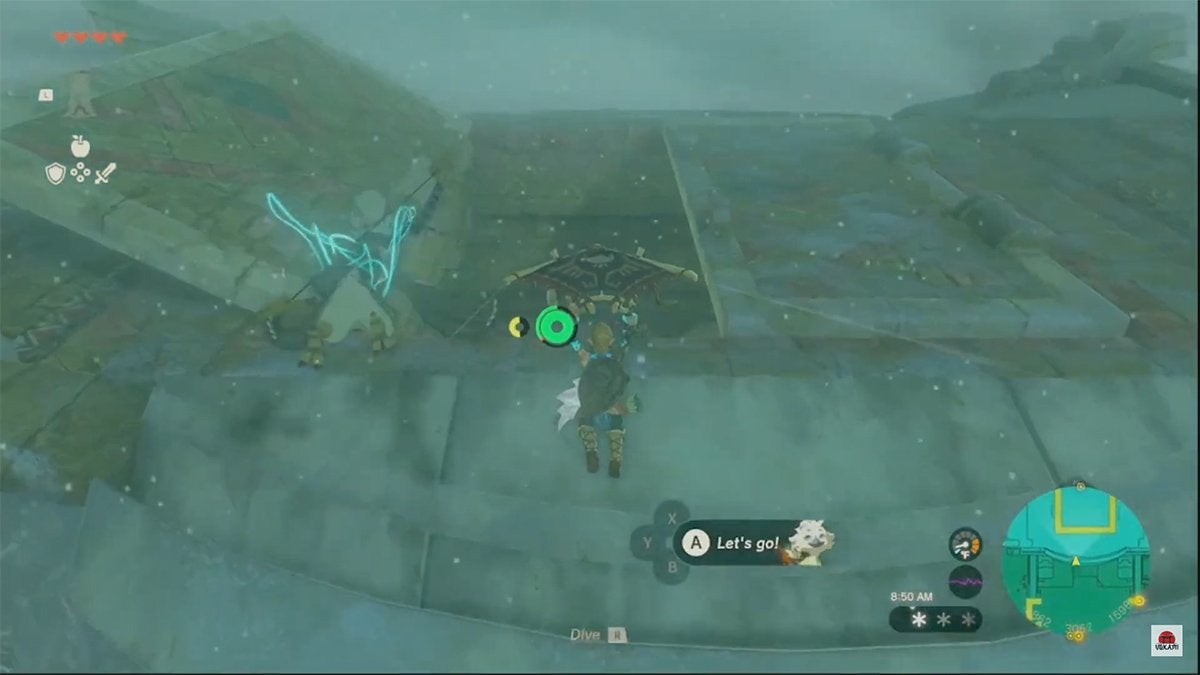 Link gliding towards two large trapdoors—one of which is open.