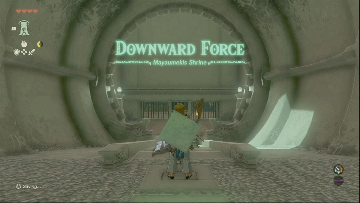 Link entering Mayaumekis Shrine in The Legend of Zelda: Tears of the Kingdom.