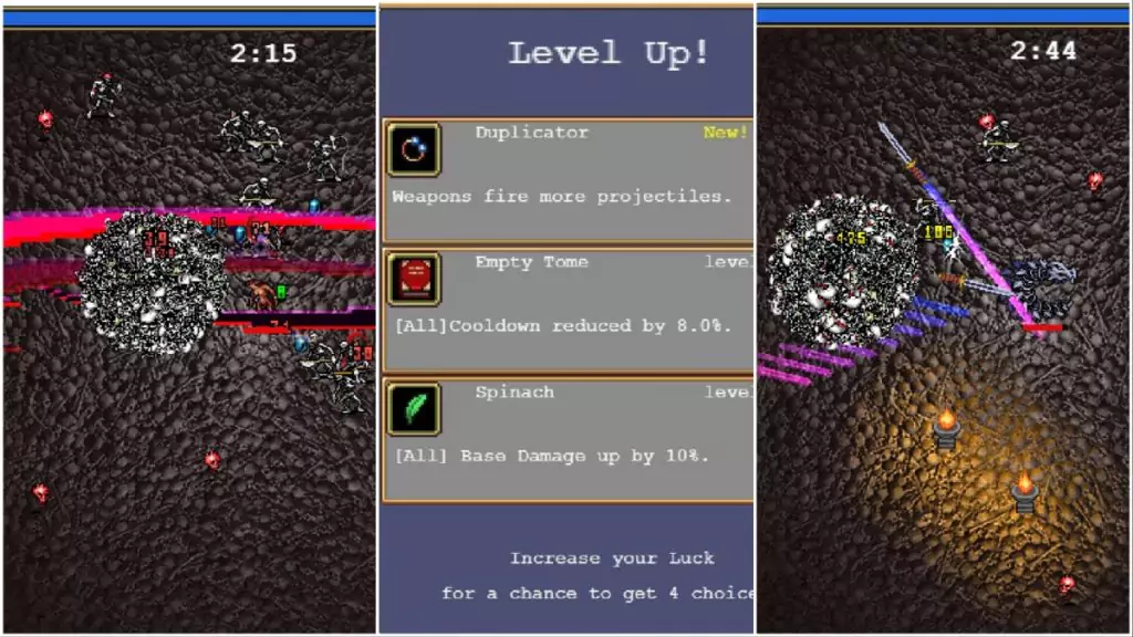 Characters and passive items useful against Sketamari.