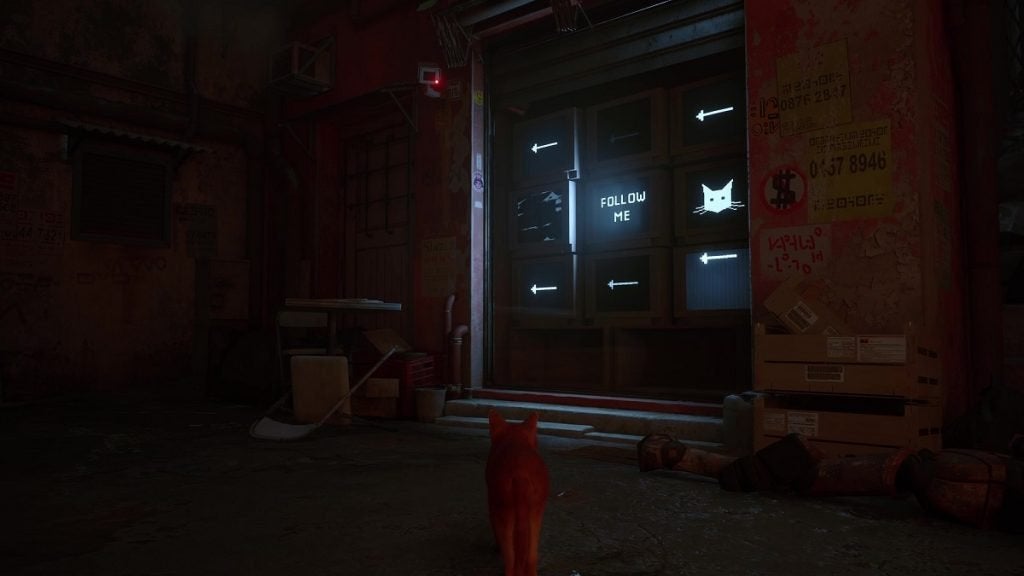 A series of TVs that directs the cat in Stray.