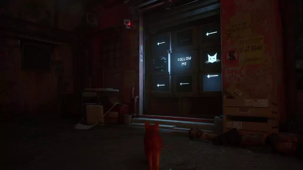 A series of TVs that directs the cat in Stray.