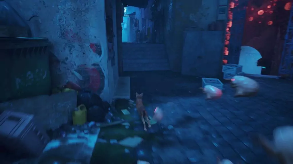 The Stray cat running away from Zurks.