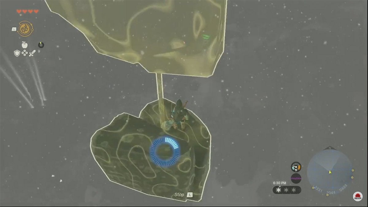 Link using Recall on a fallen rock to get into the air.
