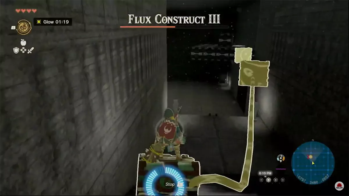 Link using Recall on Flux Construct III to get to it's weak point.