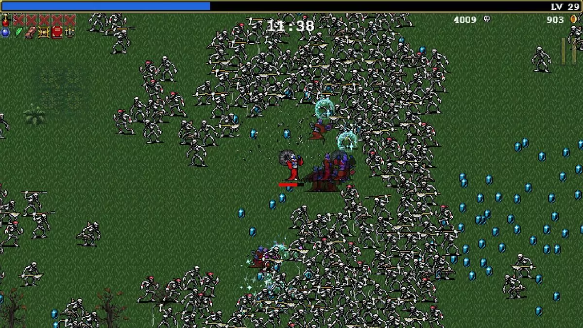 Using the Mirage Robe and the J'Odore in Vampire Survivors.