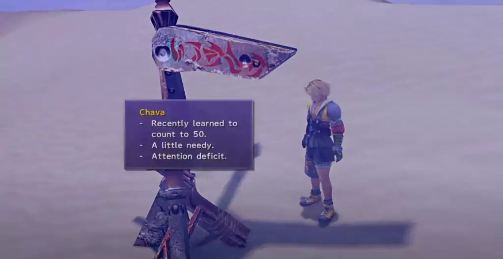 Chava location in the Cactuar sidequest in Final Fantasy X.