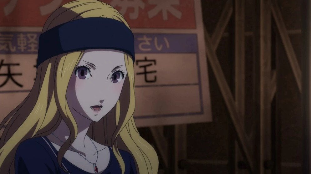 Chihaya Mifune reading a fortune in the Persona 5 anime.