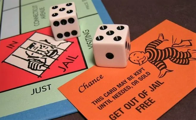 Rolling doubles in Monopoly.