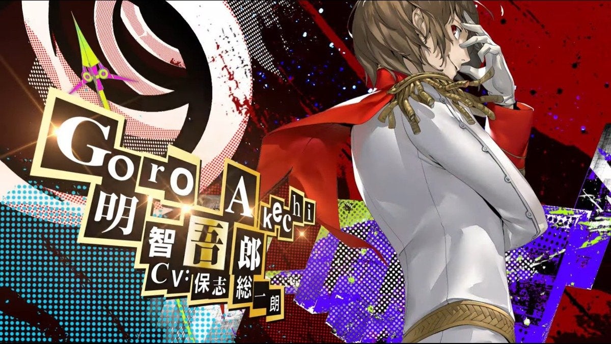 Goro Akechi in his Crow outfit as he appears in Persona 5 Royal.