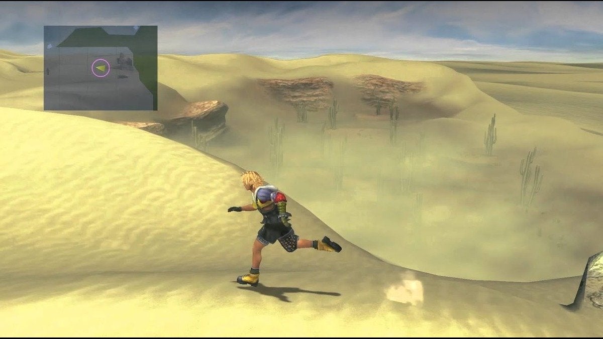 Tidus exploring Sanubia Desert in Final Fantasy X.