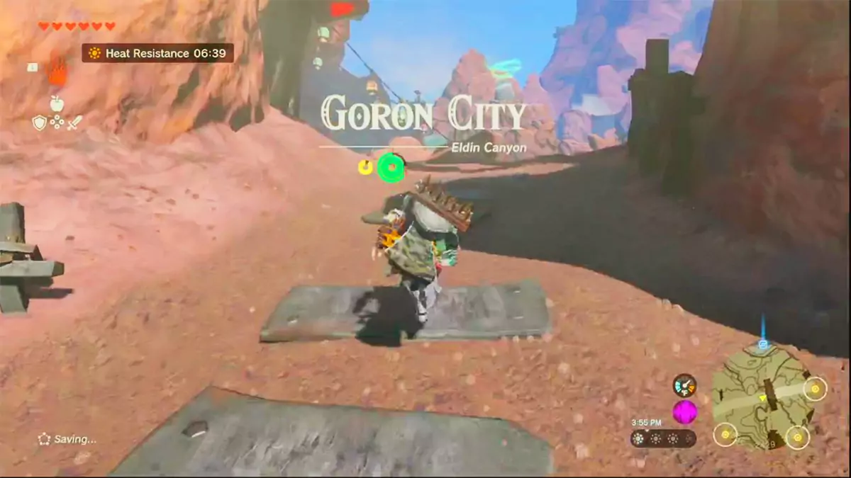 Link entering Goron City in The Legend of Zelda: Tears of the Kingdom.
