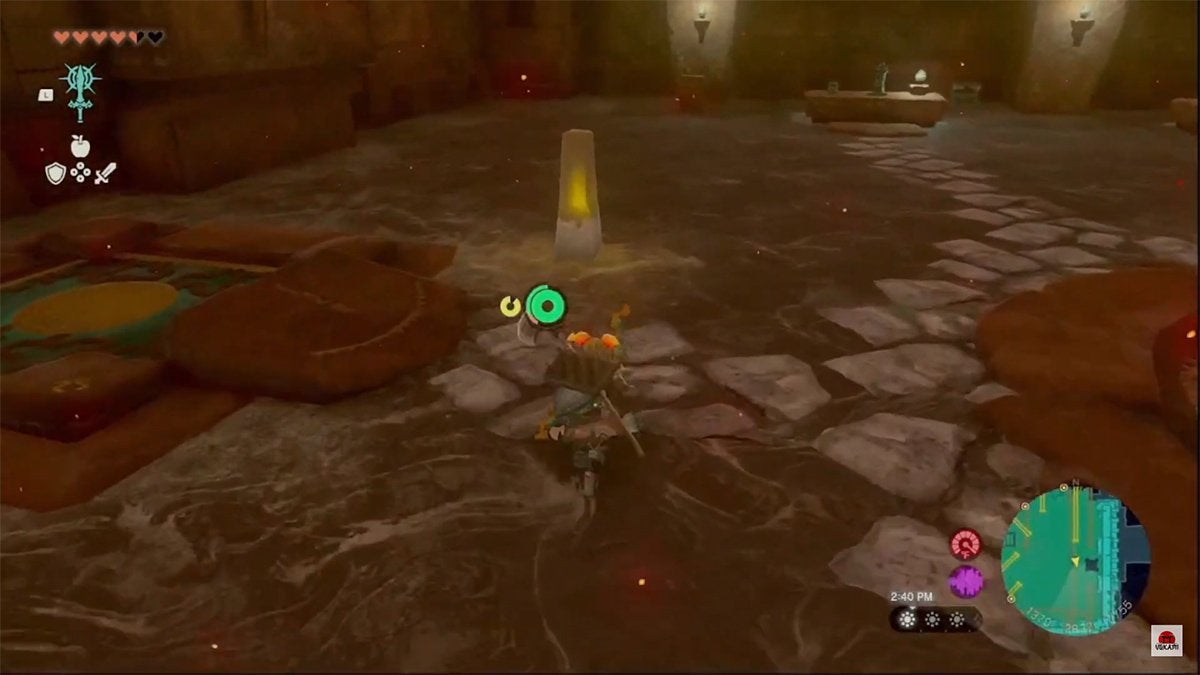 A yellow switch on Floor 3 of the Fire Temple that activates an elevator to Floor 1.