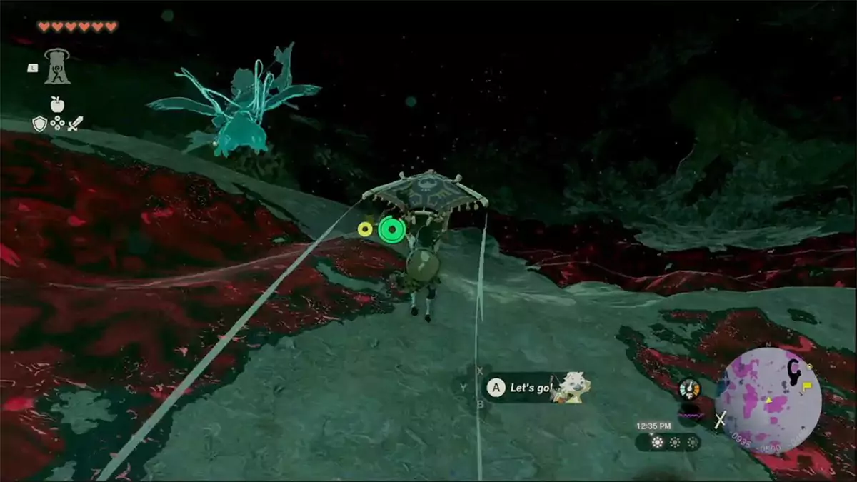 Link gliding through The Depths.