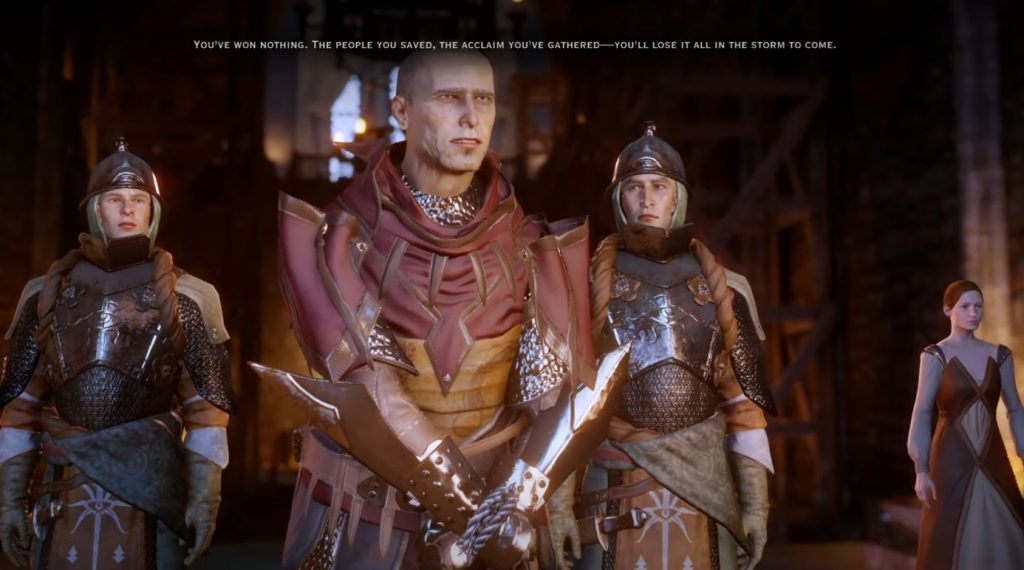 Magister Alexius being judged in Dragon Age: Inquisition.