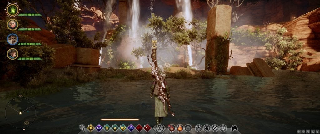 The Inquisitor exploring the Forbidden Oasis in Dragon Age: Inquisition.