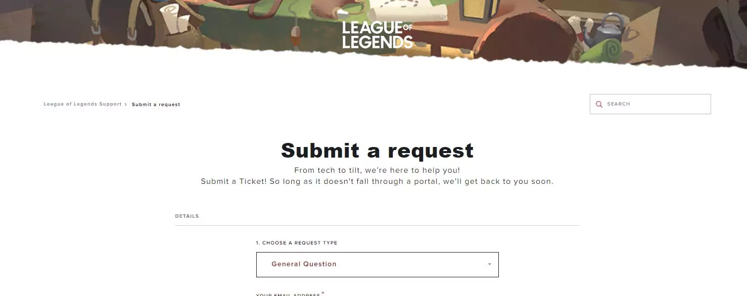 Riot Games Support, Submit Name Change tTcket