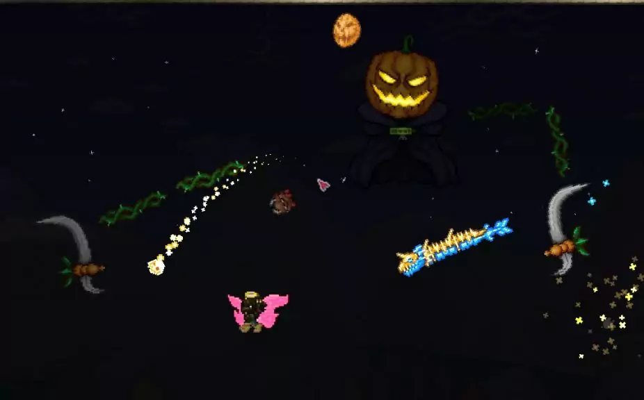 Pumpking during Pumpkin Moon event Terraria.