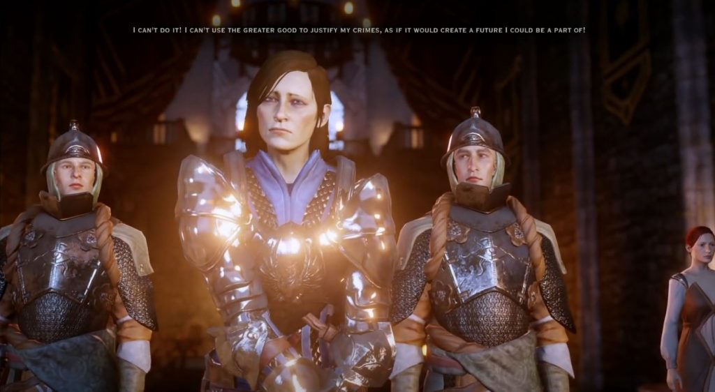 Ser Ruth being judged in Dragon Age: Inquisition.