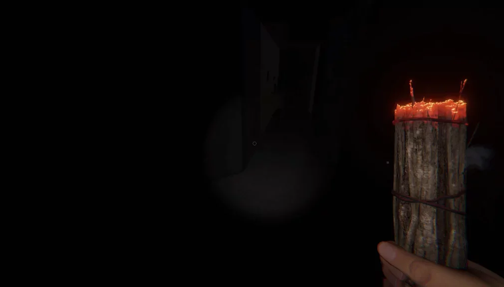 Lighting Smudge Sticks to keep ghosts from attacking in a dark room in Phasmophobia.