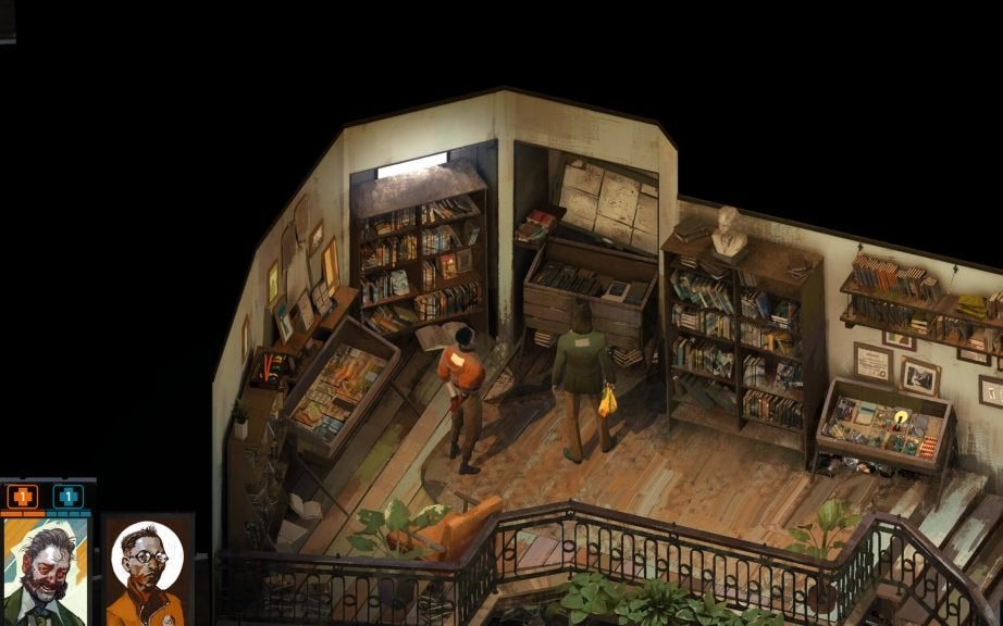 The location of the Martinaise map inside the bookstore in Disco Elysium.