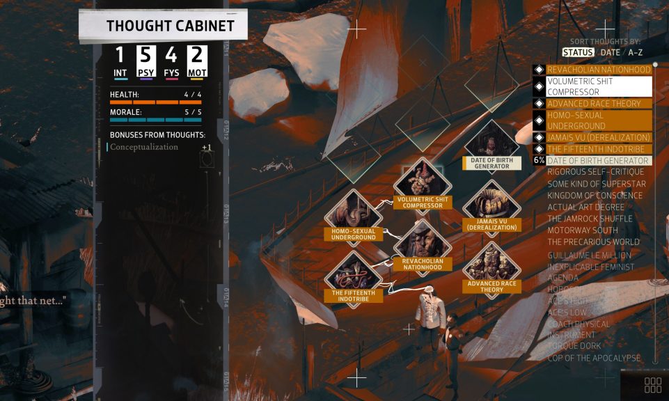 The Thought Cabinet in Disco Elysium.