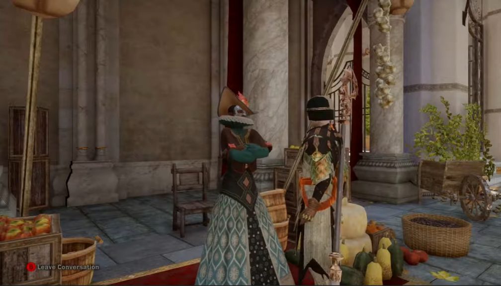 Belle, an NPC in Val Royeaux in Dragon Age: Inquisition.